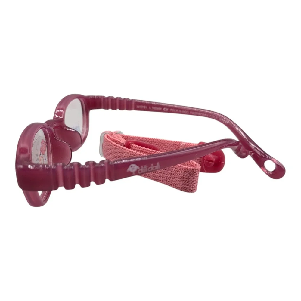 Dilli Dalli Peek-A-Boo Raspberry‎ Kids Eyeglasses Frames 32-15-100 IntelliFlex